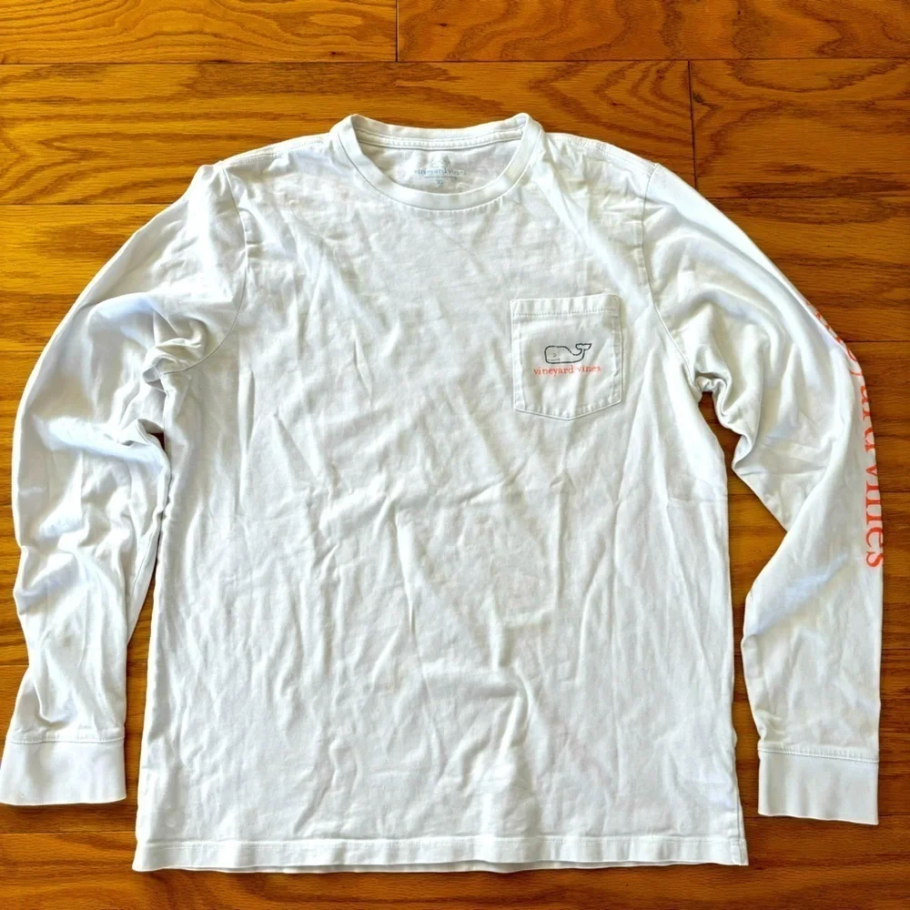 Vineyard Vines White Kids Long Sleeves T-Shirt - size XL - Picture 1 of 7